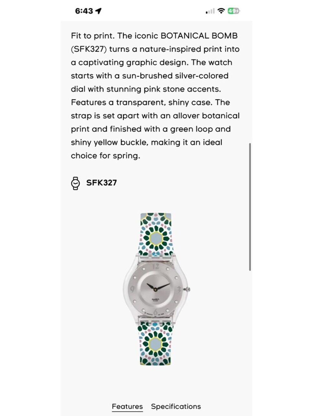 Swatch Botanical Bomb Watch - Picture 2 of 5